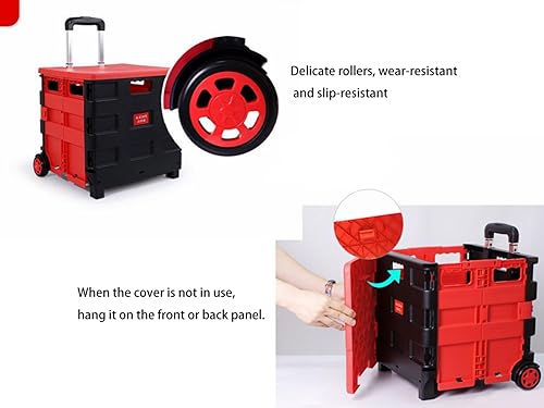 Miniatura 9 de Carrito plegable de hierro de aluminio, carrito de compras, carrito de comestibles, carrito de equipaje portátil, caja de almacenamiento ligera (2