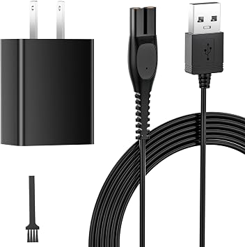 Charger Compatible with Philips Norelco OneBlade QP2724 QP2834 MG5910 MG7910 MG9510 MG9520 PQ888 PQ889, Power Cord for Norelco Shaver 2400 3600 USB-A Charging Cable with USB Charger, Pno-UCCU