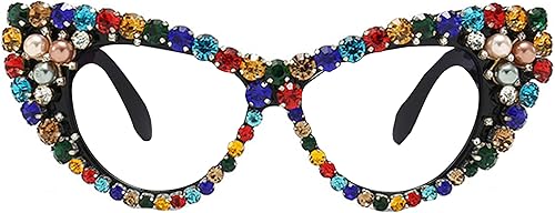 bullabulling Gafas de lectura con diamantes de imitaciĂłn y cristal brillante retro con marco de diamante colorido bullabulling Gafas de lectura con diamantes de imitaciĂłn y cristal brillante retro con marco de diamante colorido