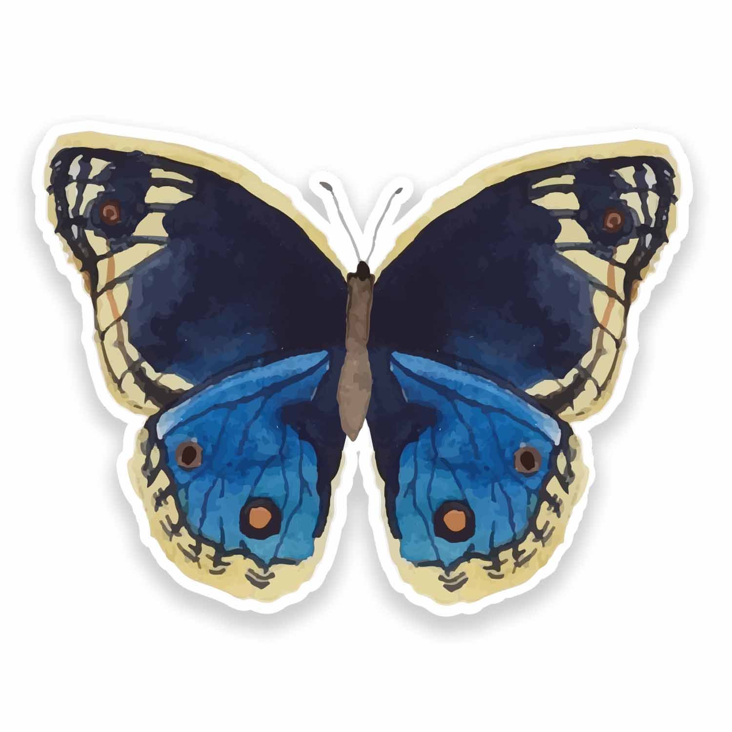 Destinationvinyl Girls Multi 2 X 10Cm Painted Butterfly Vinyl Stickers Laptop Helmet Car Fun #9627 (10Cm Wide X 7.5Cm High)