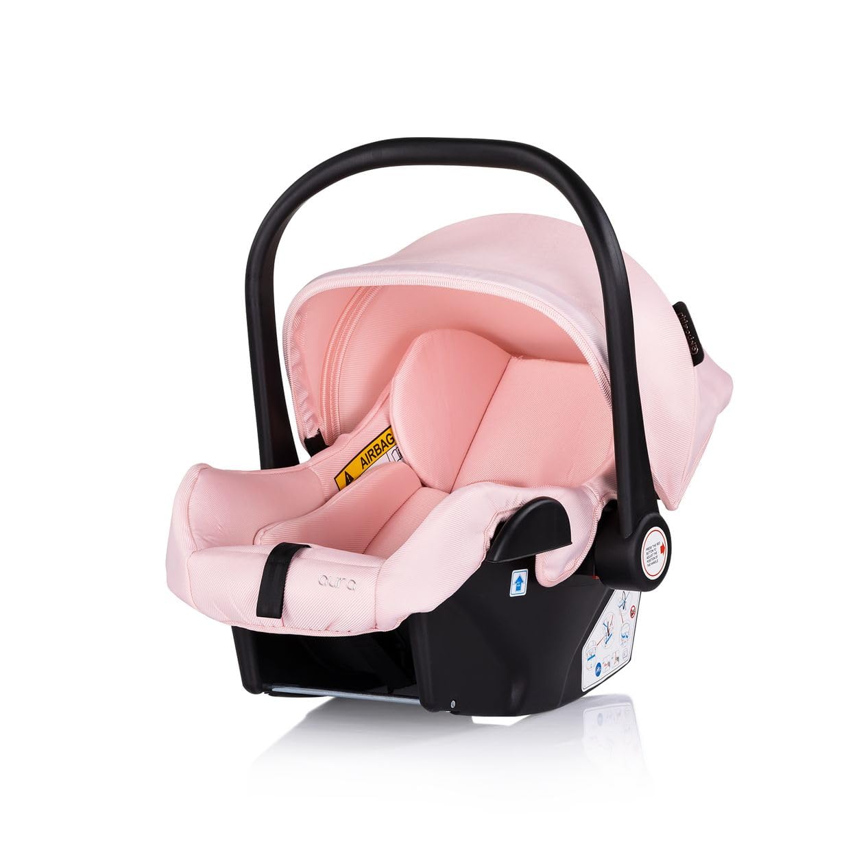 Chipolino Set seggiolino auto, stazione base Isofix Aura, i-Size (40-85cm), colorazione:rosa