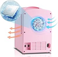 Vista 5 de Iceblue Mini Fridge, Retro 4 Liter /6 Cans Tiny Fridge, AC Plug & 12V Car Charger Small Refrigerator, Compact & Portable 4A Cooling Mini