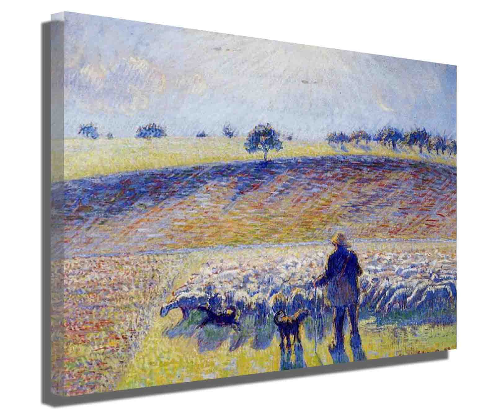 絵画 カミーユ・ピサロ 肉筆油絵〈模写）バサンクールの農場