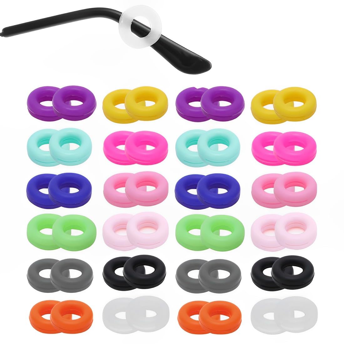 48 Ganci Silicone Antiscivolo Per Occhiali – Elastici E Morbidi, Adatti A Tutti I Tipi Di Occhiali, Per Sport E Quotidiano