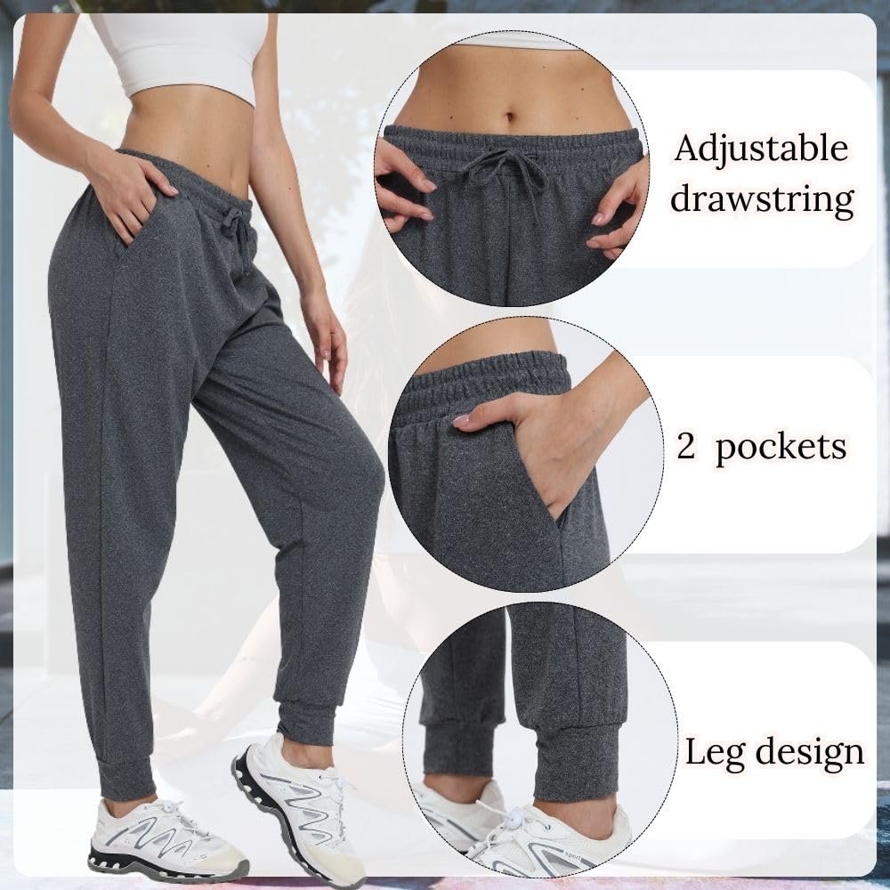 Paquete de 3 pantalones deportivos para mujer, pantalones largos de entrenamiento, fitness, cintura alta, deportes, yoga, ocio, ocio, con bolsillos