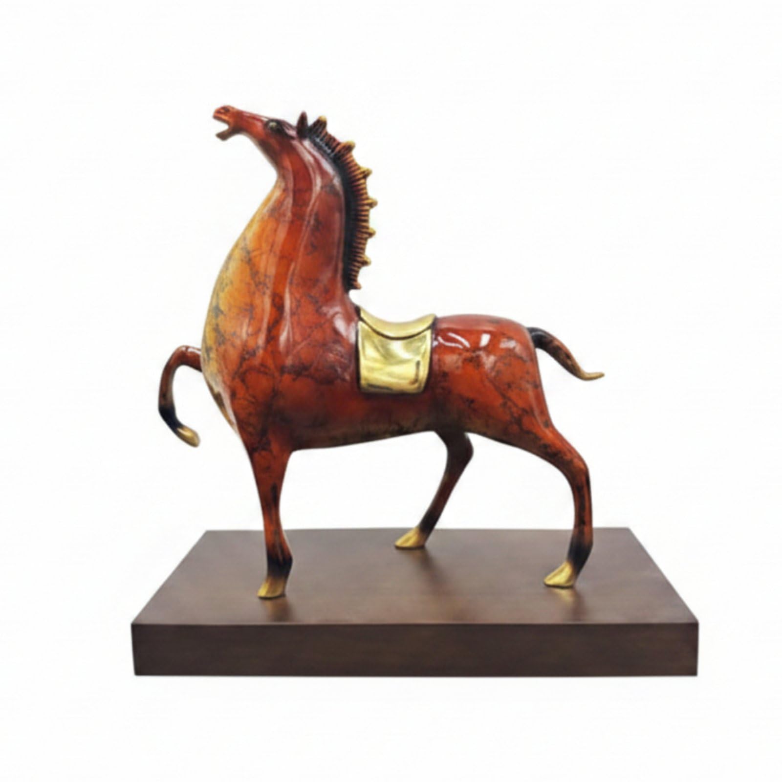 Figurine de cheval en métal bronze rouge pour la décoration de votre salon ou bureau