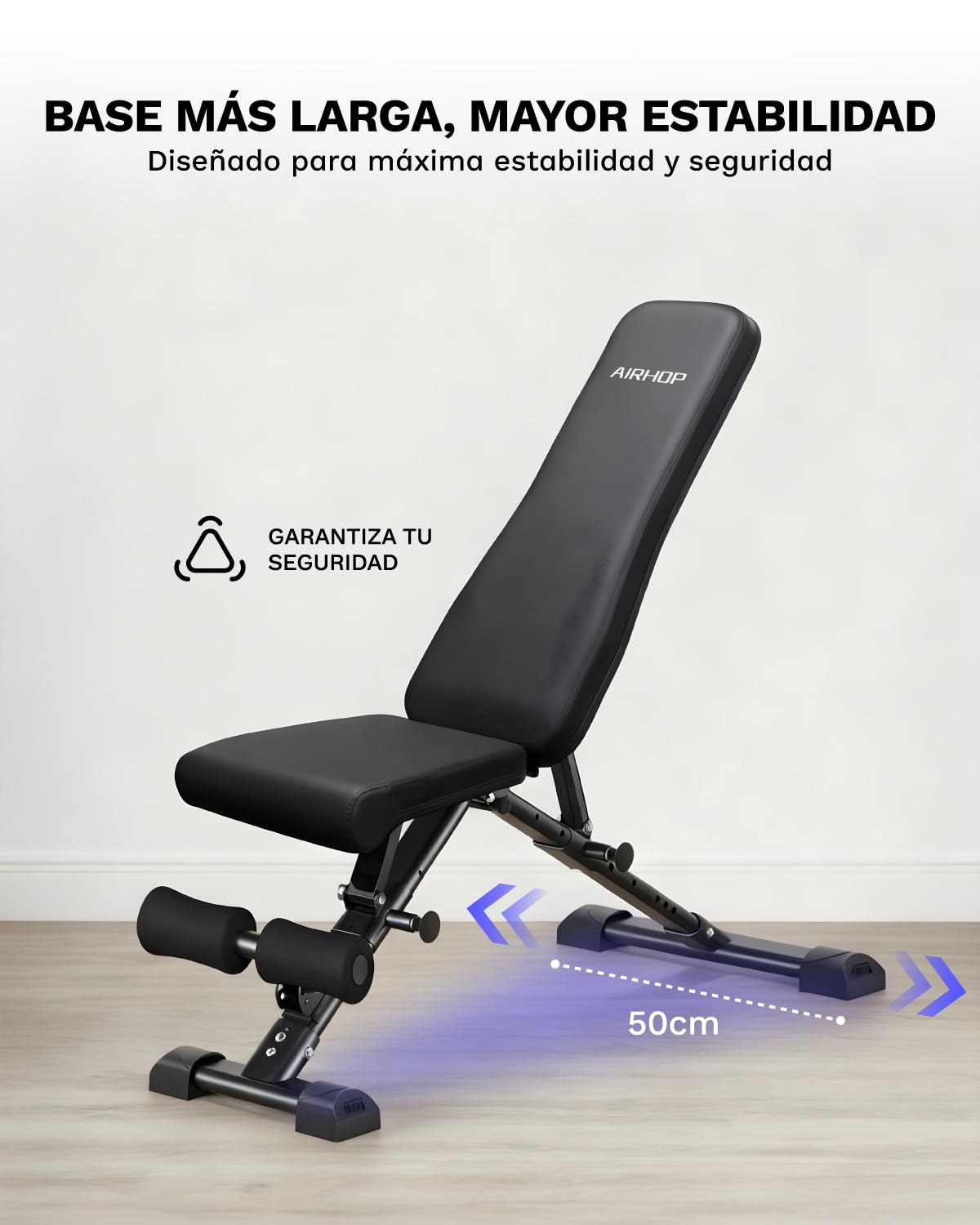 AIRHOP Banco de Musculación Banco de Press de Banca Ajustable Mejorado, Banco Ejercicio para Entrenamiento Completo del Cuerpo, Plegable y Ahorro de Espacio, Adecuado para Home Gym y Estudios Fitness
