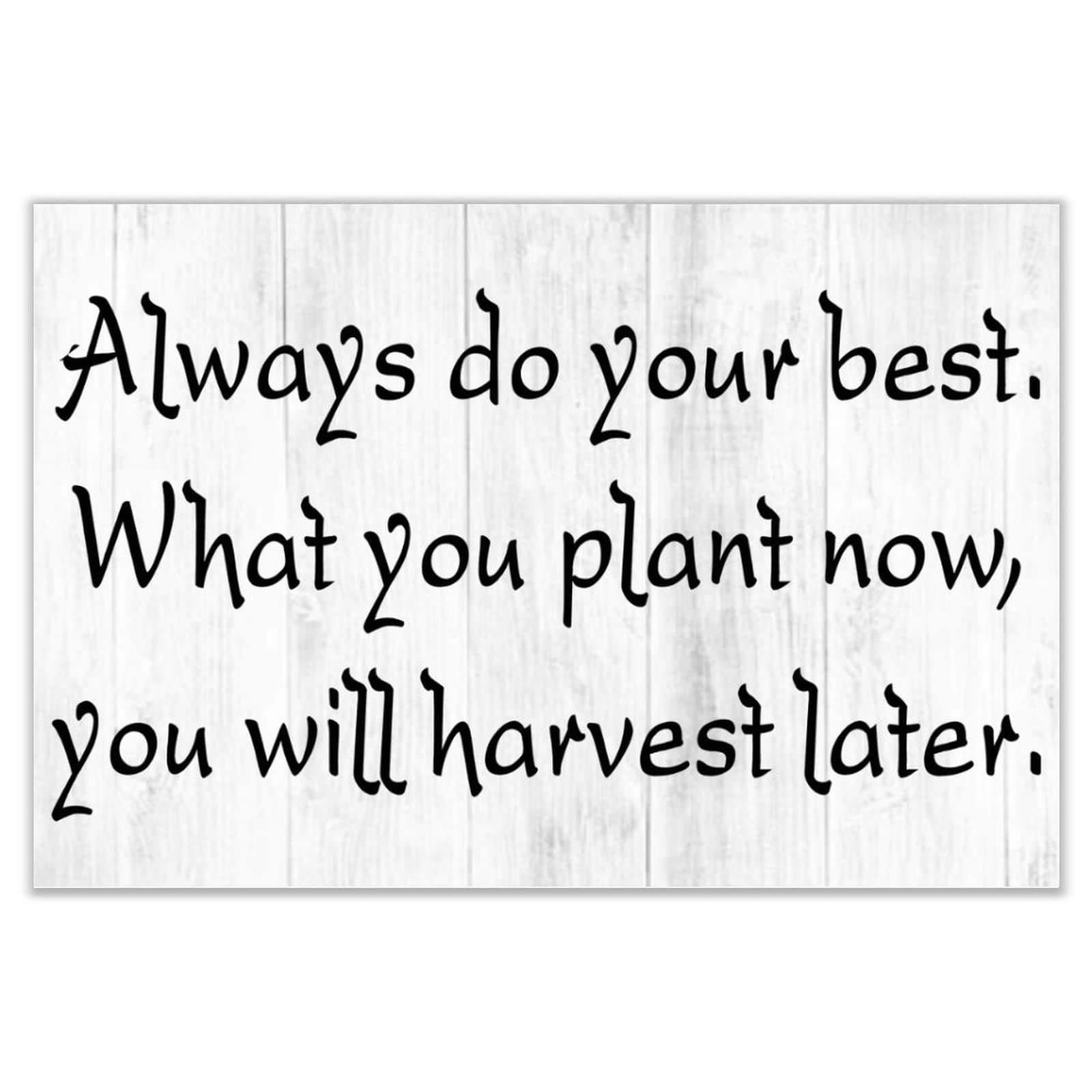 Plaque murale vintage en bois avec citation positive chic 45x30 cm