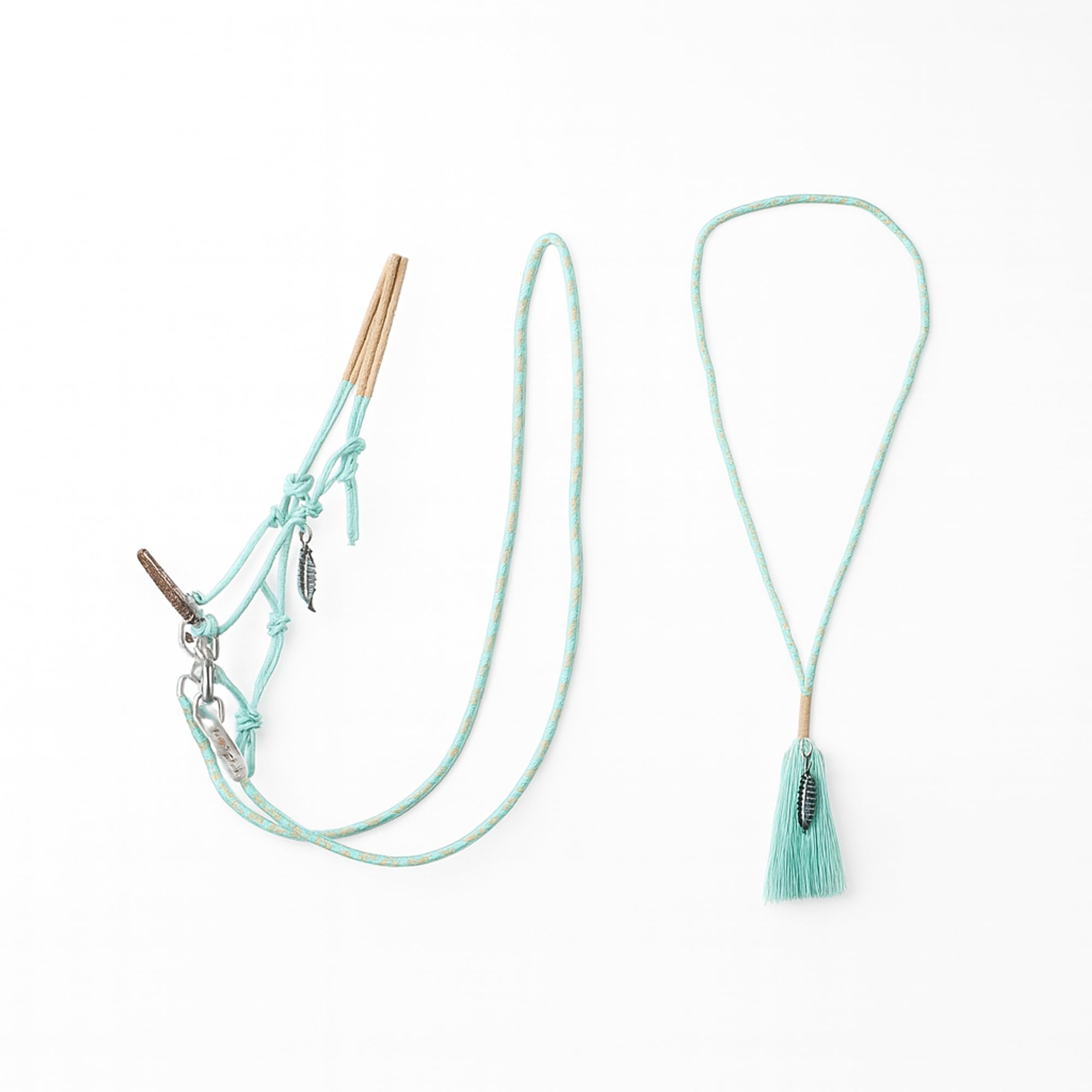 ARBO-INOX Knotenhalfter Zügel Halsring Kombiset Knotenhalfter-Set (Cob Vollblut, Ice-Green)