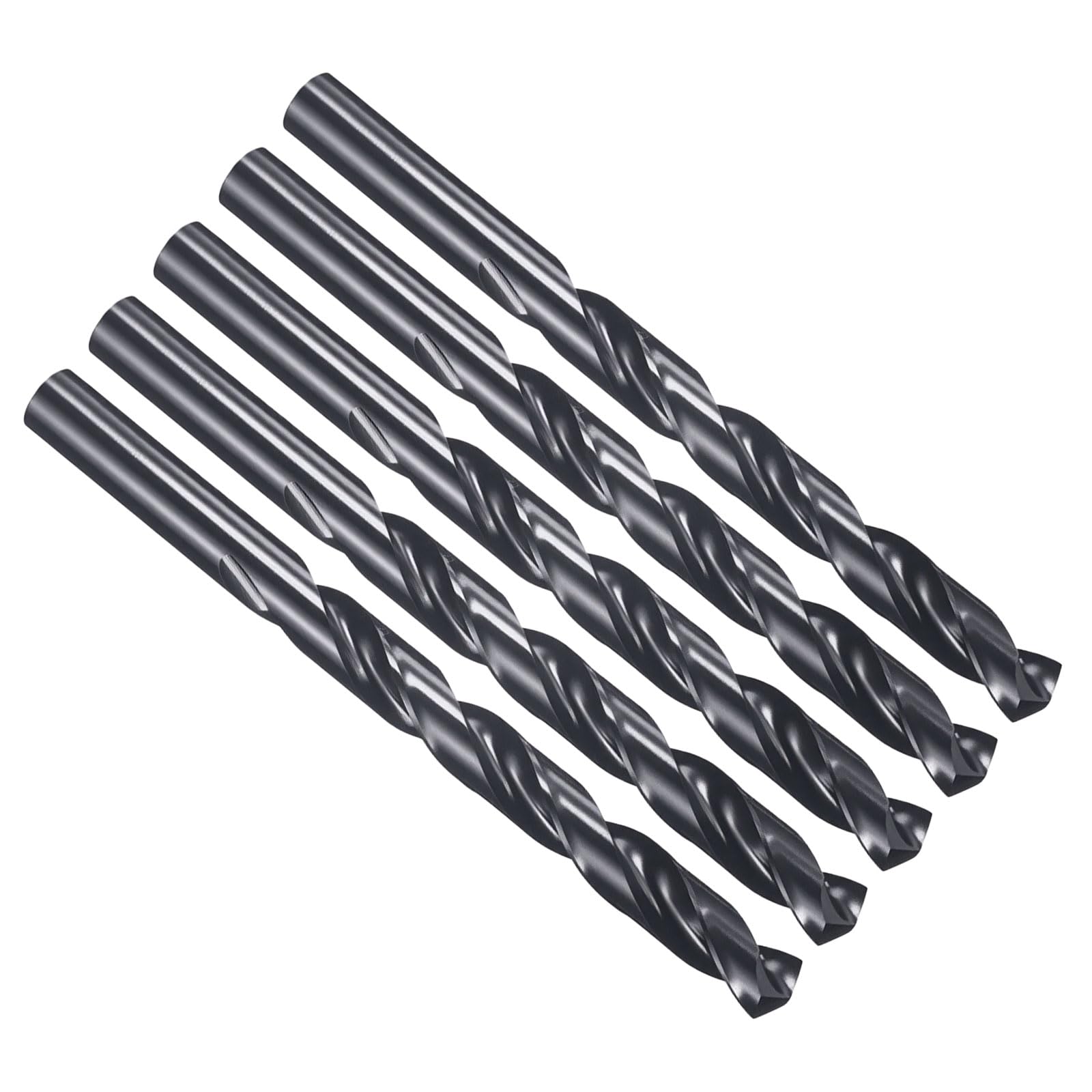 PATIKIL 9.9mm Drill Bit 25/64", M35 Cobalt 5% High-Speed Steel Jobber Straight Shank 135° Nitriding Black for Stainless Steel Hard Metal - 5 Pack
