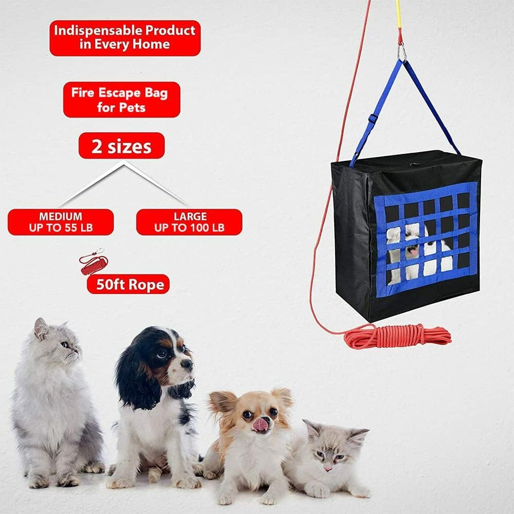 Borsa antincendio per animali domestici - Grande fino a 40,8 kg - Kit di evacuazione per animali domestici - Trasportino di emergenza per