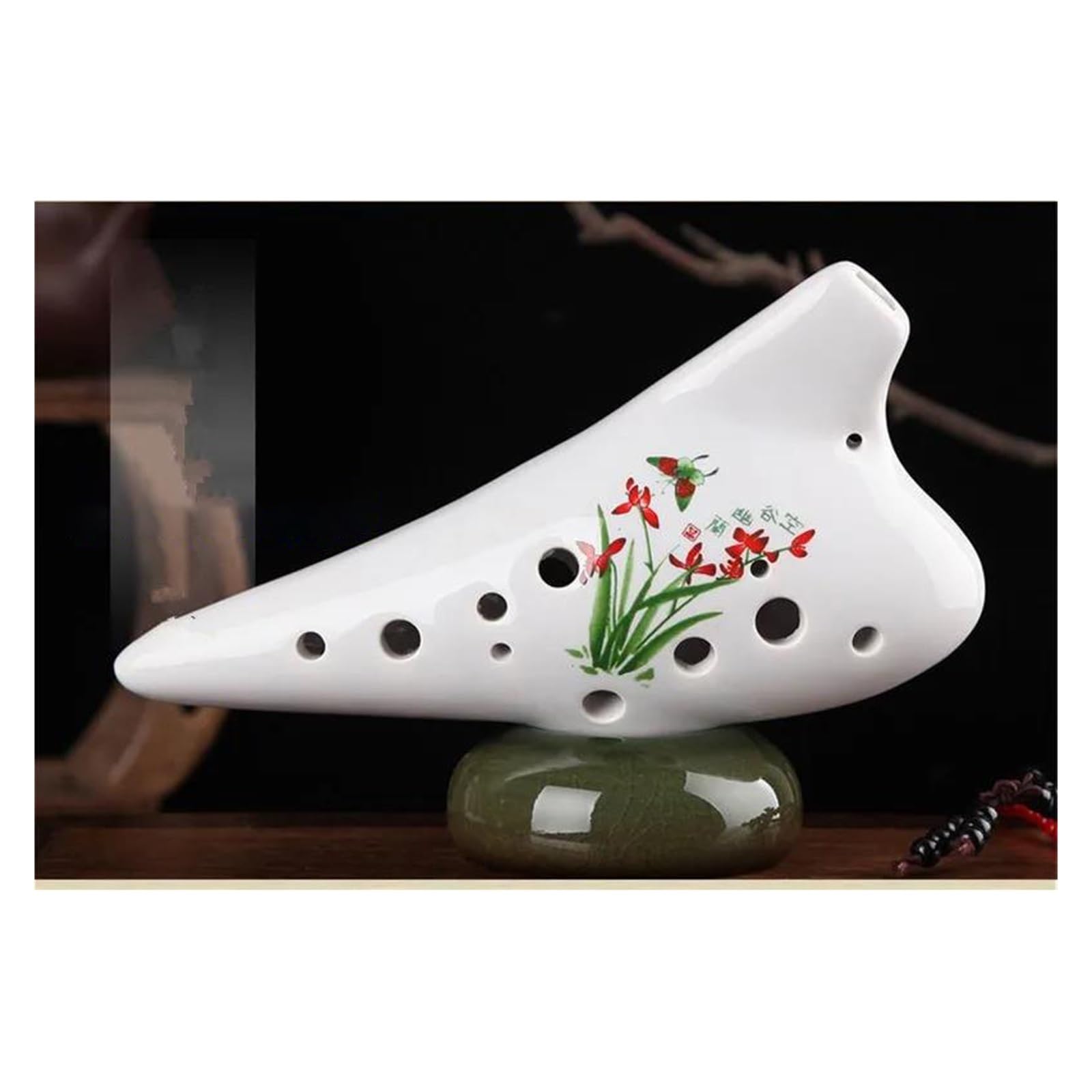 Ocarina Professionale Ocarina Edge-on A 12 Fori Ocarina Con Flauto Alto C Tipo Verticale Ocarina Del Tempo Fatta A Mano Ocarina A 12 Fori(Pattern 3)