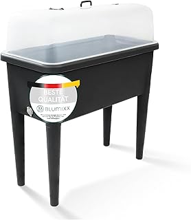 Hochbeet Kunststoff 76x37x84,5 cm | Robuster PP-Kunststoff mit abnehmbaren Beinen und Haube | Frühbeet für Garten und Balkon | Gemüsebeet im modernem Design