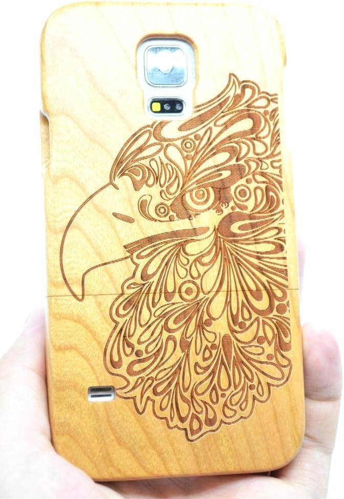 VolksRose Cherry Wood Eagle Case for Samsung Galaxy S5 for Smartphone and Tablet