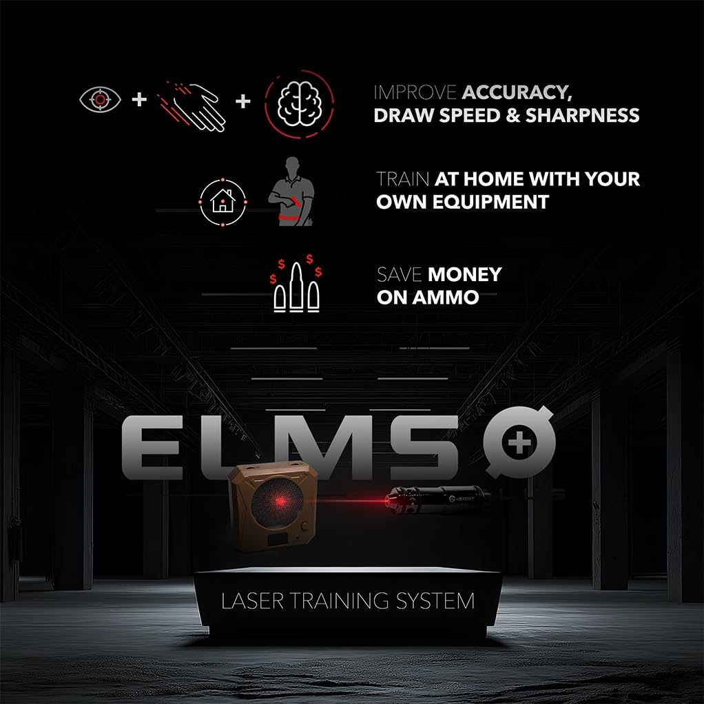 ELMS Plus Dry Fire Training System with Draw Timer - Train Accuracy, Draw Speed and Sharpness, No App Needed