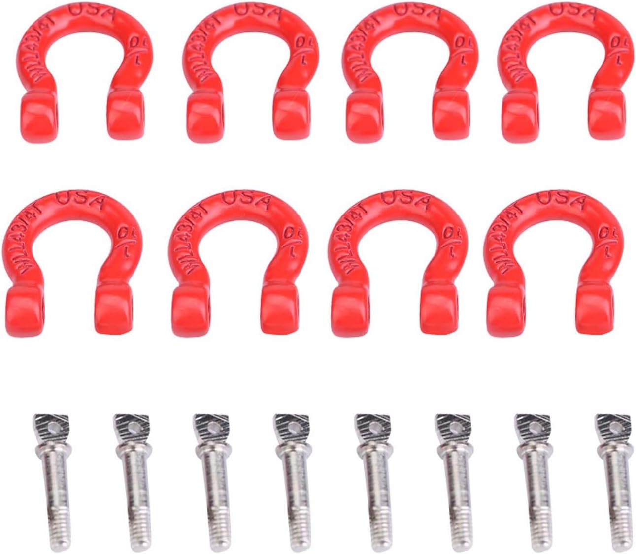 Yctze 8PCS Metal Tow Shackle Lock Catch Assembly RC Climbing Crawler Car Accessories Parts Car Model Accessory for 1/10, 1/12, 1/18, 1/24 Scale RC Cars with Trailer Buckle and Hooks