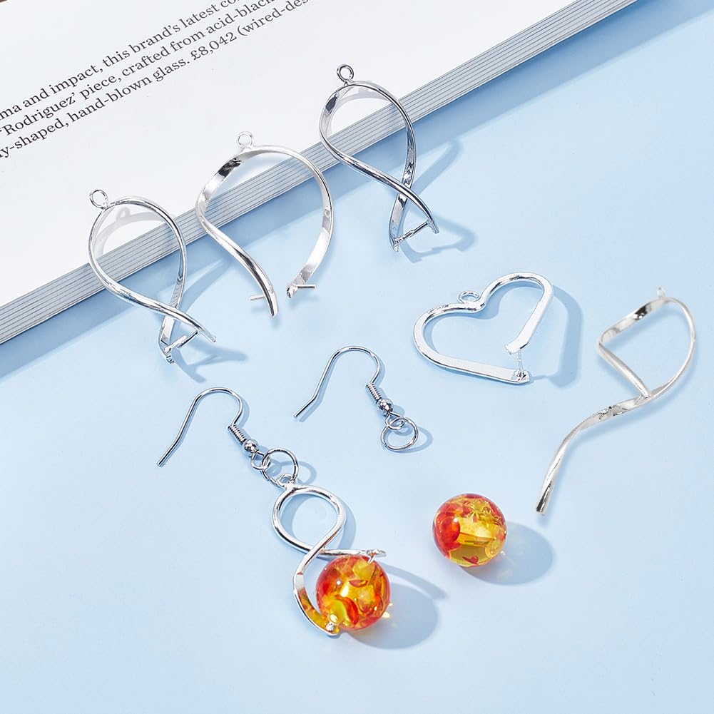 CHGCRAFT 24 Pièces 6 Styles En Laiton Pincée Bails Glace Pic Pince Pince Fermoir Pour Bijoux Collier Bracelet Faisant Bricolage Artisanat