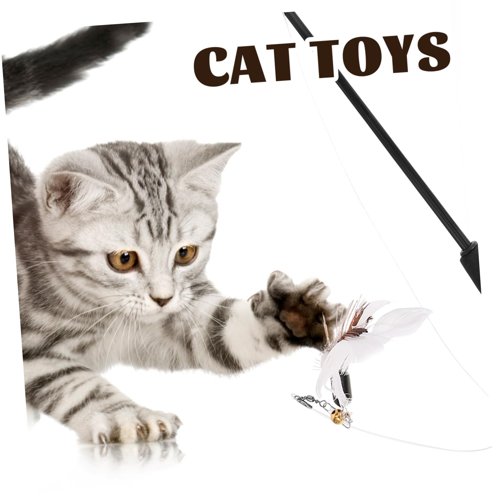 Yardwe 5sätze Interaktives Katzenspielzeug Mit Teilen Ersatzköpfe Für Katzenangel Mit Simulation Von Insekten Für des Jagdinstinkts Von Katzen