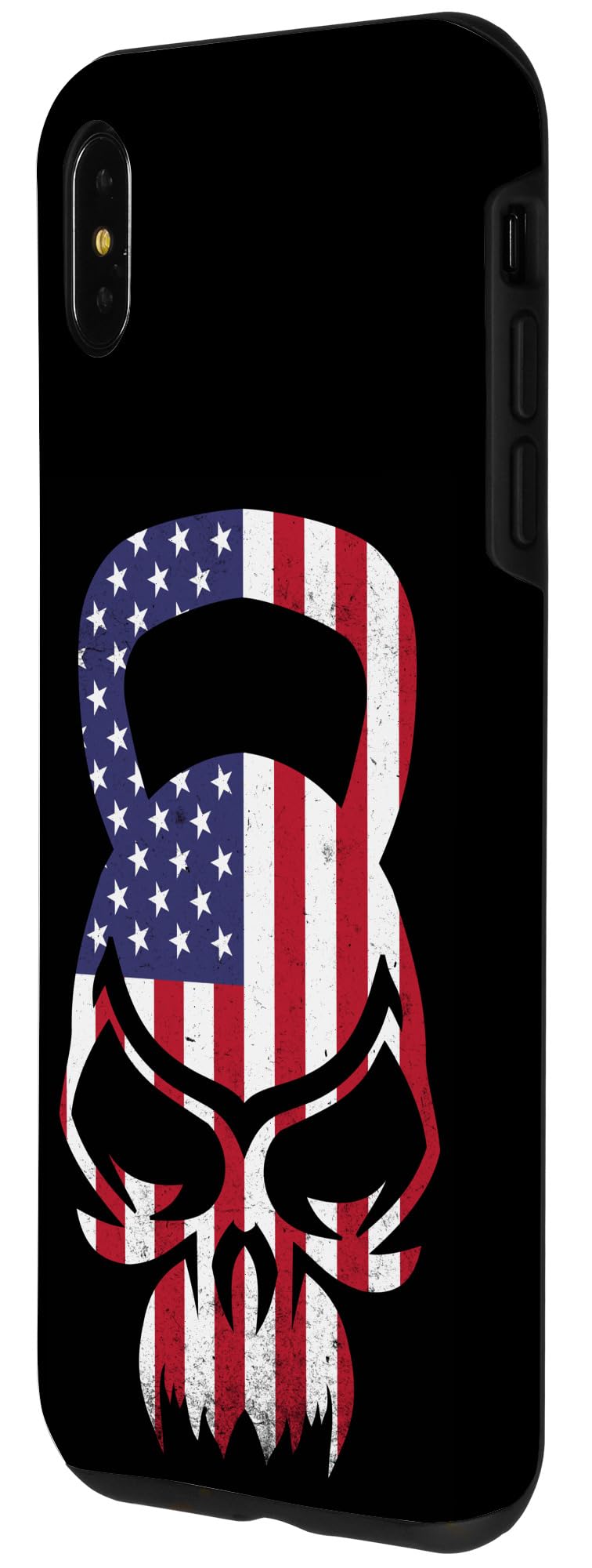 iPhone XS Max US American Flag Kettlebell Skull Fitness Exercise Gym Case