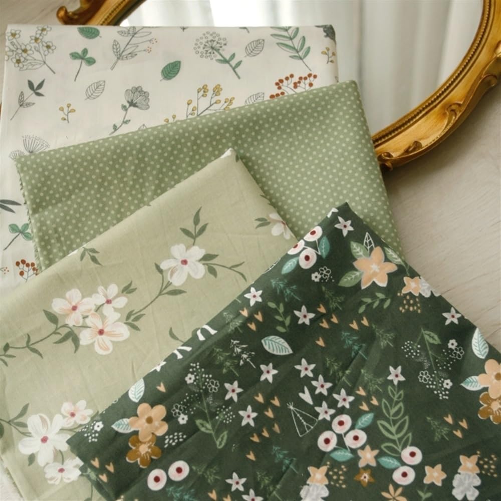 Tissu à coudre en coton sergé floral vert avril 160 x 50 cm, vêtements anciens, vêtements, vêtements (pois sésame, 160 x 100 cm)