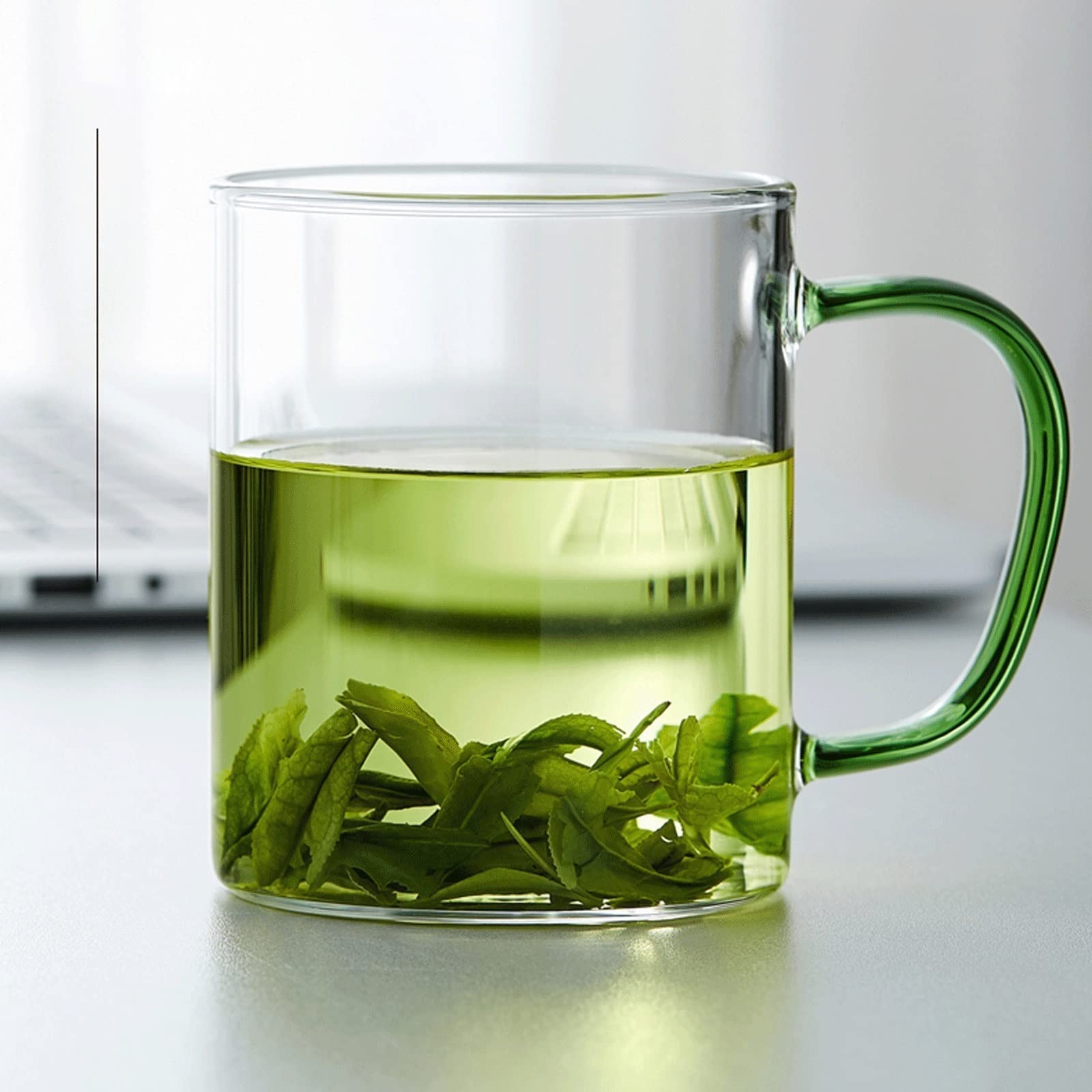 Taza de cerveza， Vaso for beber Vaso de vidrio de 2 piezas con asa Vaso de agua transparente de gran capacidad con tapa Taza de té Cerveza Jarras de cerveza