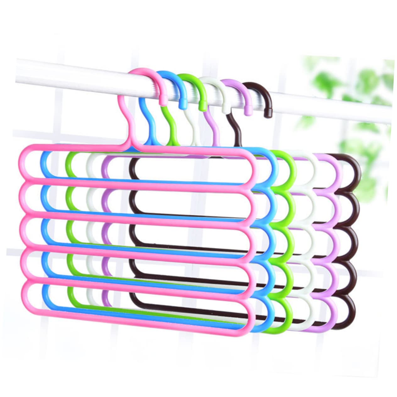 HOOTNEE 5 Coat Hanger Clothes Rack Heavy Duty Hanger Clothes Hanger Pant Hanger Pink