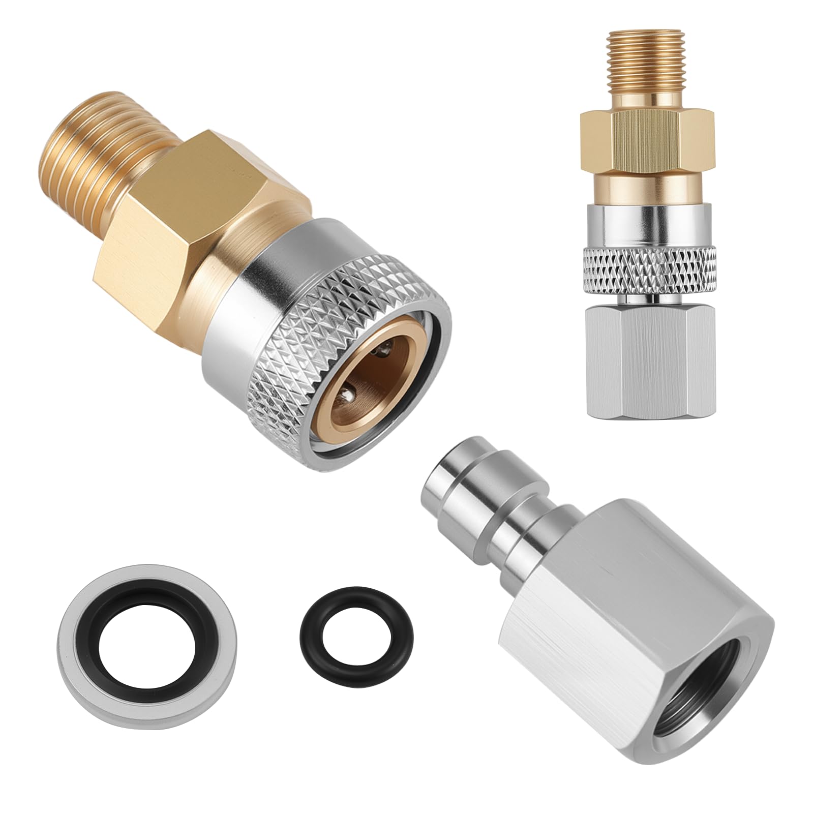 1/8 Inch BSP/BSPP Quick Release Coupler, Stainless Steel Female Charging Fitting, 400 Bar Quick Connect Adapter for PCP Air Rifle Charging Systems, Paintball Tanks and Pneumatic Hoses