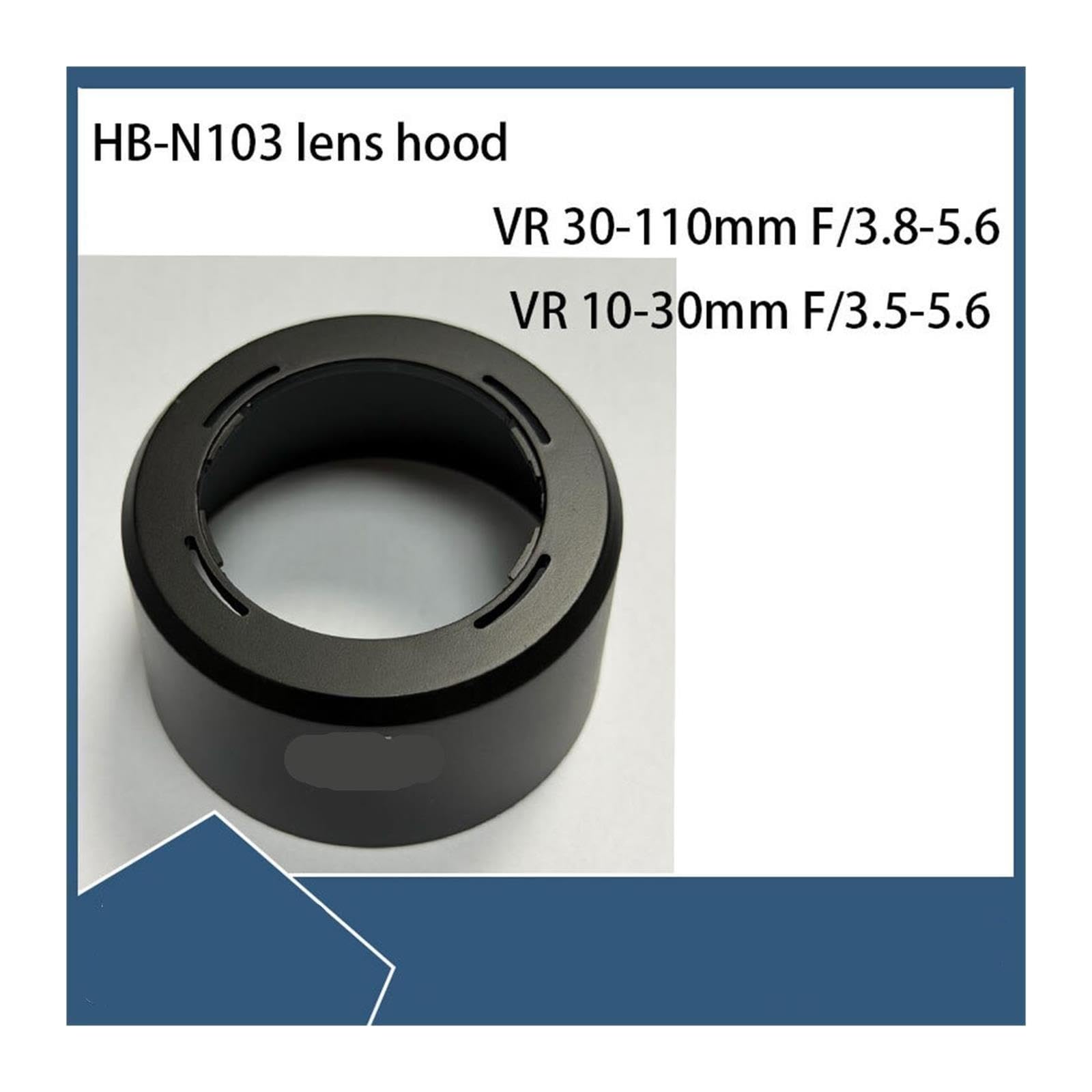 El Parasol HB-N103 es Adecuado, Compatible con Nikon, Lentes de 30-110 mm F/3,5-5,6, Lentes Mirrorless V1, J2, S1 y 40,5 mm.