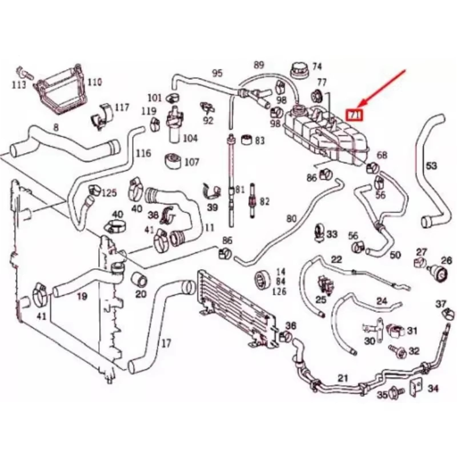 d'expansion liquide refroidissement Réservoir D'eau Refroidissement Pour Benz Pour W163 Pour ML320 Pour ML350 Pour ML430 Réservoir Liquide Refroidissement Moteur