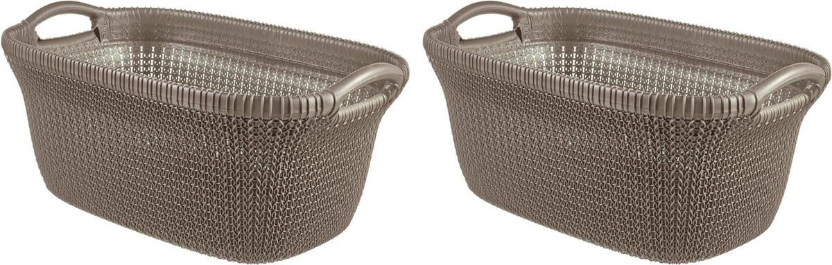 Curver Knit Wäschekorb - 40 l - 2er Set - Harvest Brown