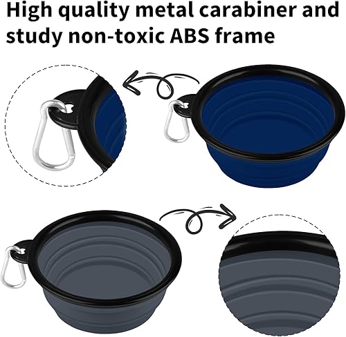 Miniatura 5 de COOYOO Cuenco plegable para perros, paquete de 2 cuencos plegables para agua para perros y gatos, plato portátil para alimentación de mascotas para