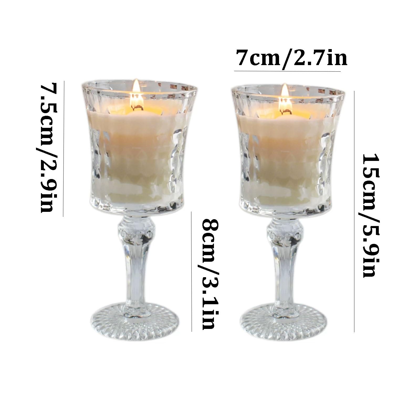 Exquisito Velas de vidrio hechas con ghee vegetal natural y mecha de algodón, vela sin perfume for relajación y spa en casa meloso