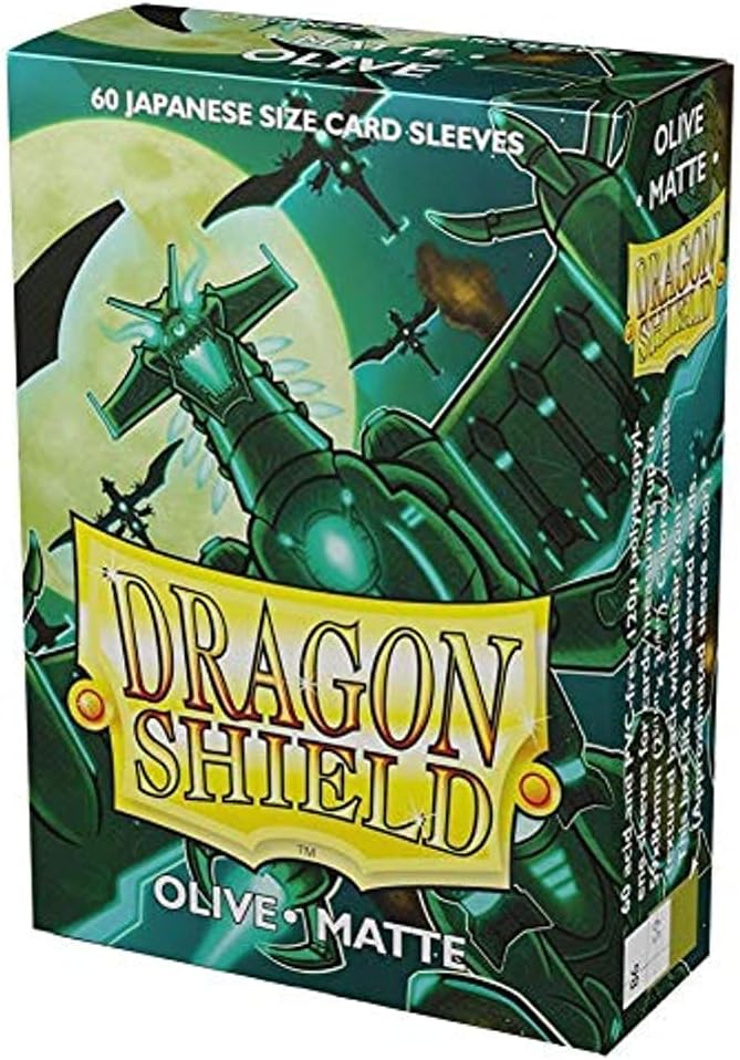 10 Packs Dragon Shield Matte Mini Japanese Olive Green 60 ct Card Sleeves Display Case