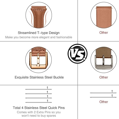 Vista 3 de Joyozy - Correa para reloj Samsung Galaxy Active 2 de 40 y 44mm, correa de piel auténtica, accesorio para Smartwatch SM-R830R820