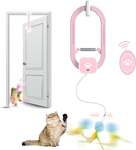Miniatura 2 de Juguete eléctrico para gatos, diseño de clip de puerta, juguete interactivo para mascotas, recargable, modos duales, rotación de 360 y salto