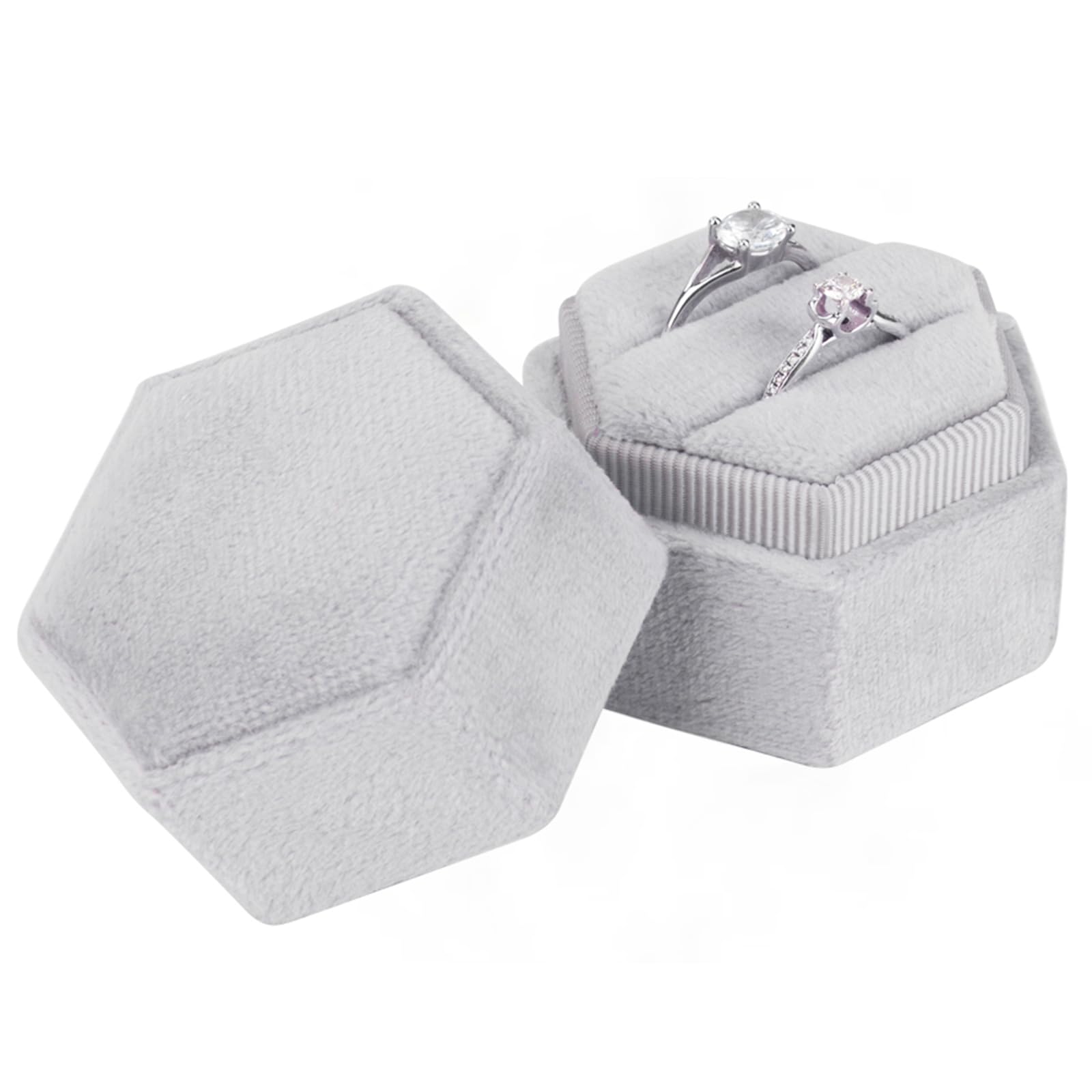 Confezioni di Anelli in Velluto,Confezione Regalo per Anello in Velluto,Scatola per Anelli di Fidanzamento,Scatola per Anelli,Per proposta,Matrimonio,Anniversario degli innamorati,5 x 5.5 4.5 cm