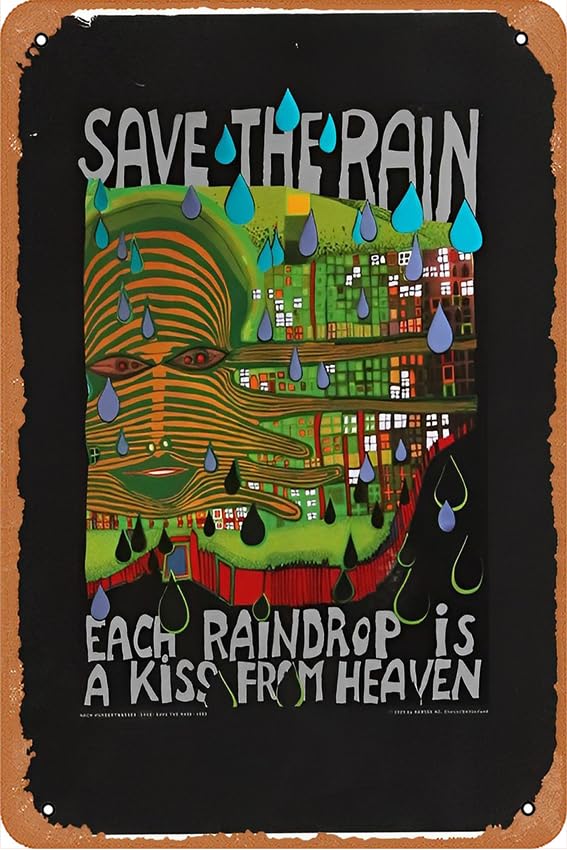 Zuhhgii Vintage Save the Rain by Friedensreich Hundertwasser 1983