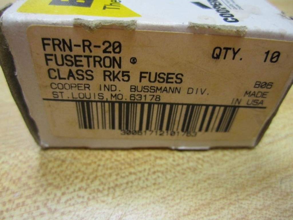 Bussmann FRN-R-20 Fusetron FRNR20 Fuse 20 Amp (Pack of 10)