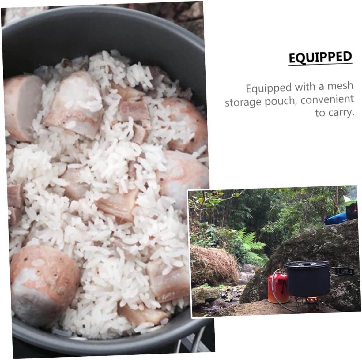 Milisten Lightweight Camping Nonstick Pan Cooking Pot Easy to Carry Quality Camping Cookware Safe for Outdoor Use