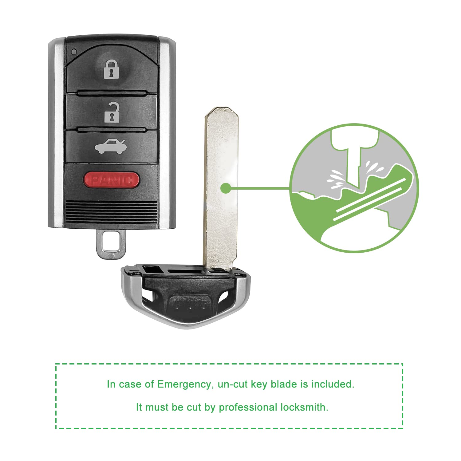 Replacement Smart Key Fob For 2013-2015 Acura ILX - FCC ID KR5434760, Part # 72147-TX6-A01