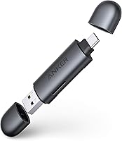 Anker PowerExpand+ 2-in-1 USB-C & USB-A SD Card Reader - Dual SD/microSD Slots, 104MB/s Speed, Plug-and-Play for Laptops & Phones