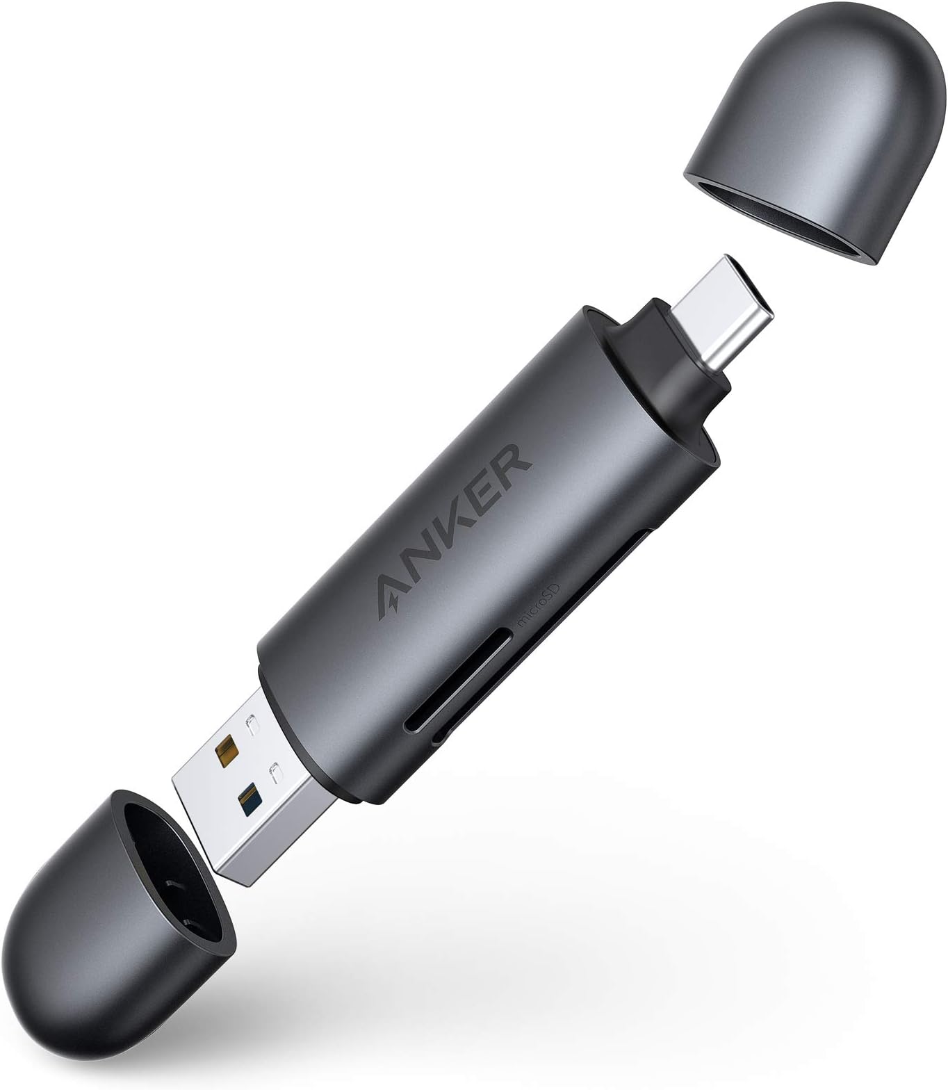 Anker USB-C and USB 3.0 SD Card Reader, PowerExpand+ 2-in-1 Memory Card Reader with Dual Connectors, for SDXC, SDHC, (Micro) SD, MMC, RS-MMC, Micro SDXC, Micro SDHC, and UHS-I