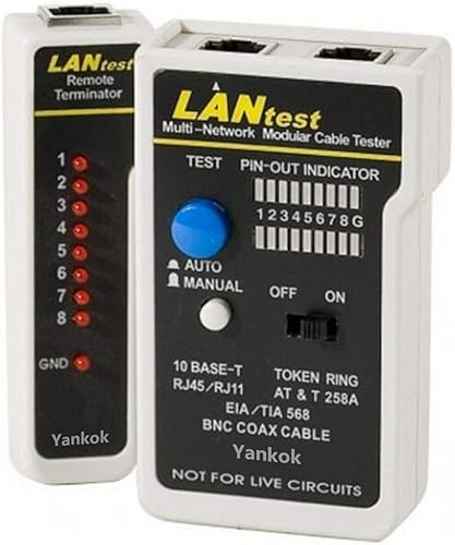 Miniatura 6 de Yankok Kit de probador de cables modular multired LANtest para cables modulares 10Base-T (Cat55e Cat6), 10Base-2 (coaxial), cables modulares RJ45