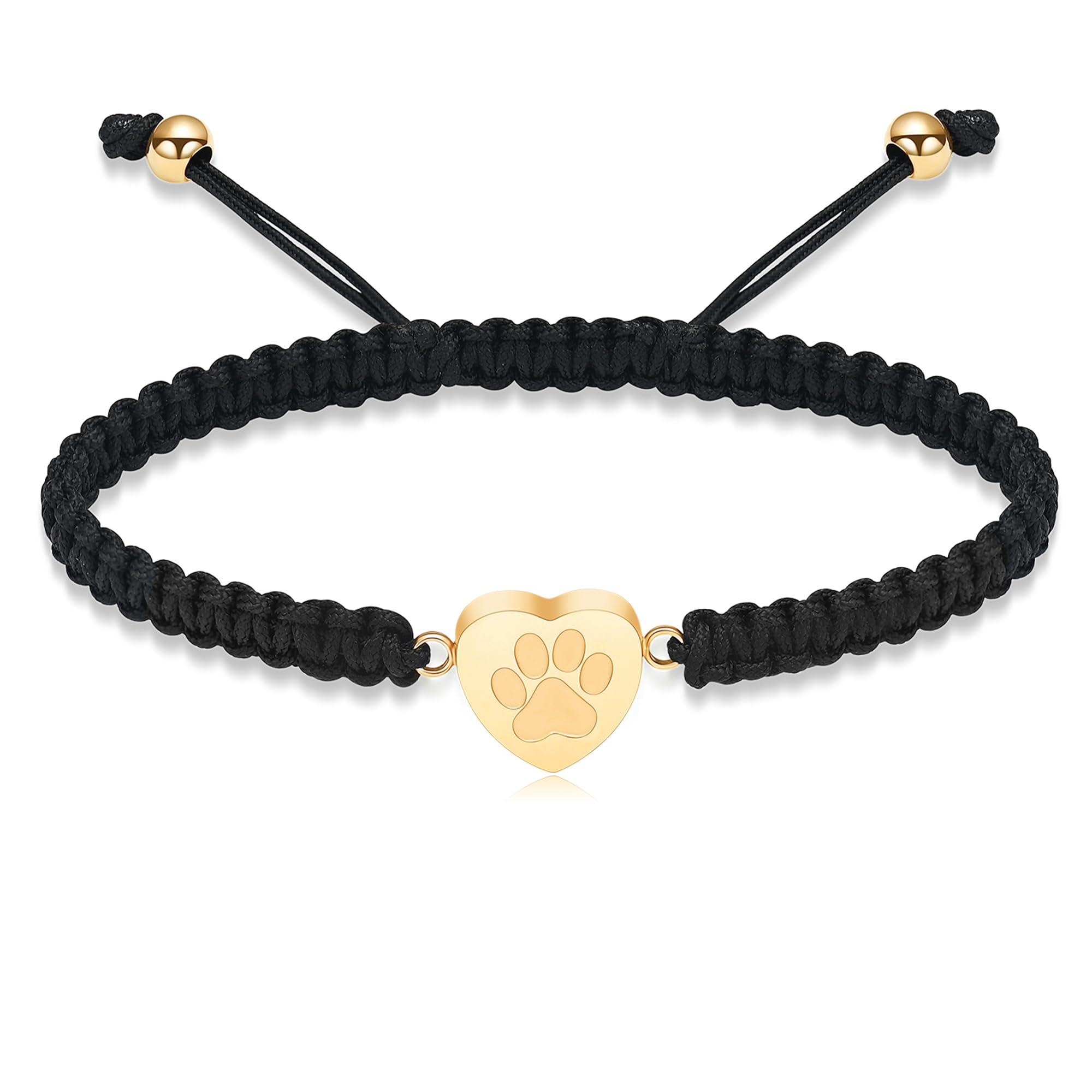 VCCWYQK Paw Print Heart Urn Bracelet for Ashes for Dog Cat Bangle Stainless Steel Memorial Keepsake Urn Jewelry for Pet Ashes