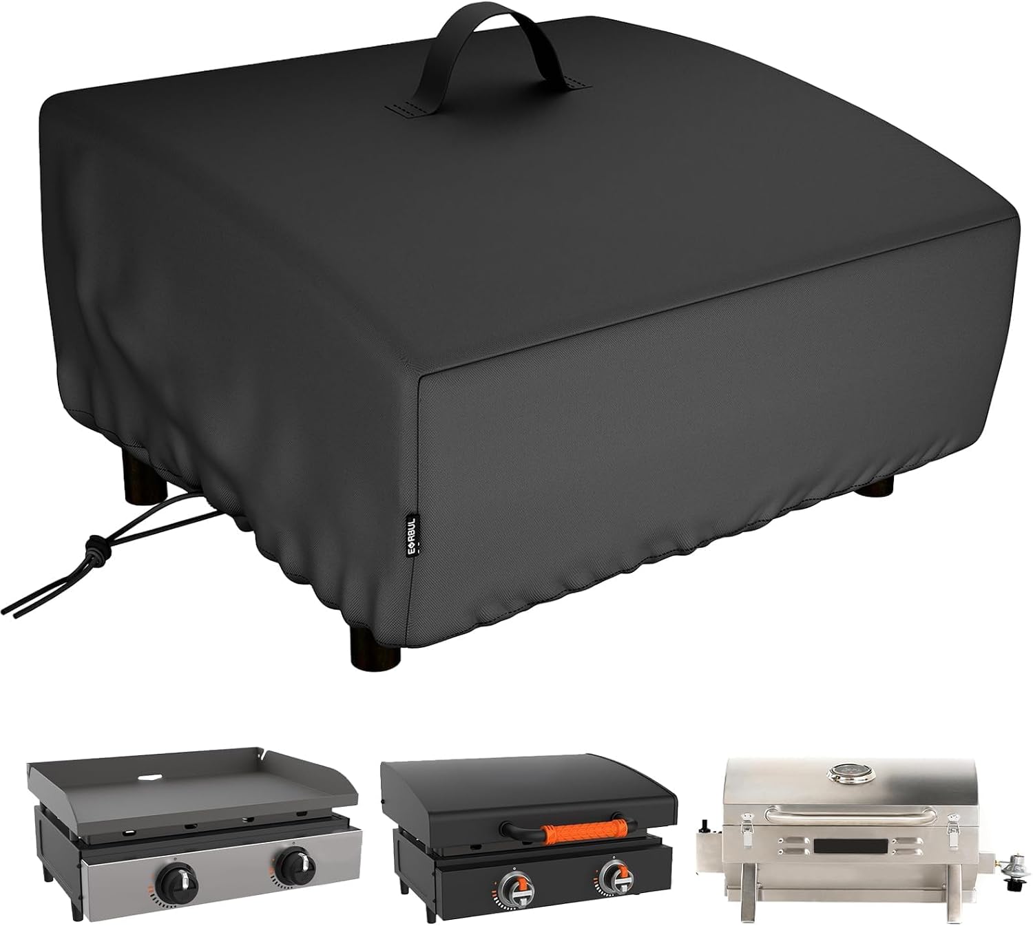 EVRBUL Portable Griddle Cover Fit for Blackstone 22 in and Pit Boss 2 Burner Tabletop Griddle, Tabletop Grill Cover Fit for Royal Gourmet and GasOne 3 Burners Flat Top Gas Grill, 27"L x 23"W x 12"H