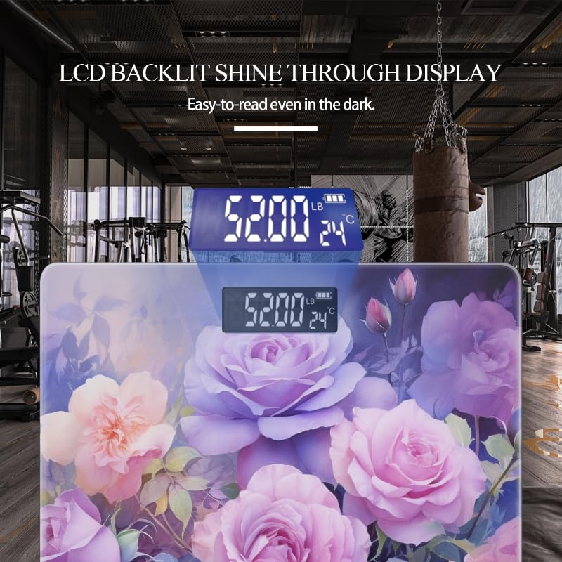 Miniatura 3 de Báscula digital para peso corporal Báscula de peso de baño de alta precisión de 400 libras con pantalla retroiluminada, báscula personalizada para