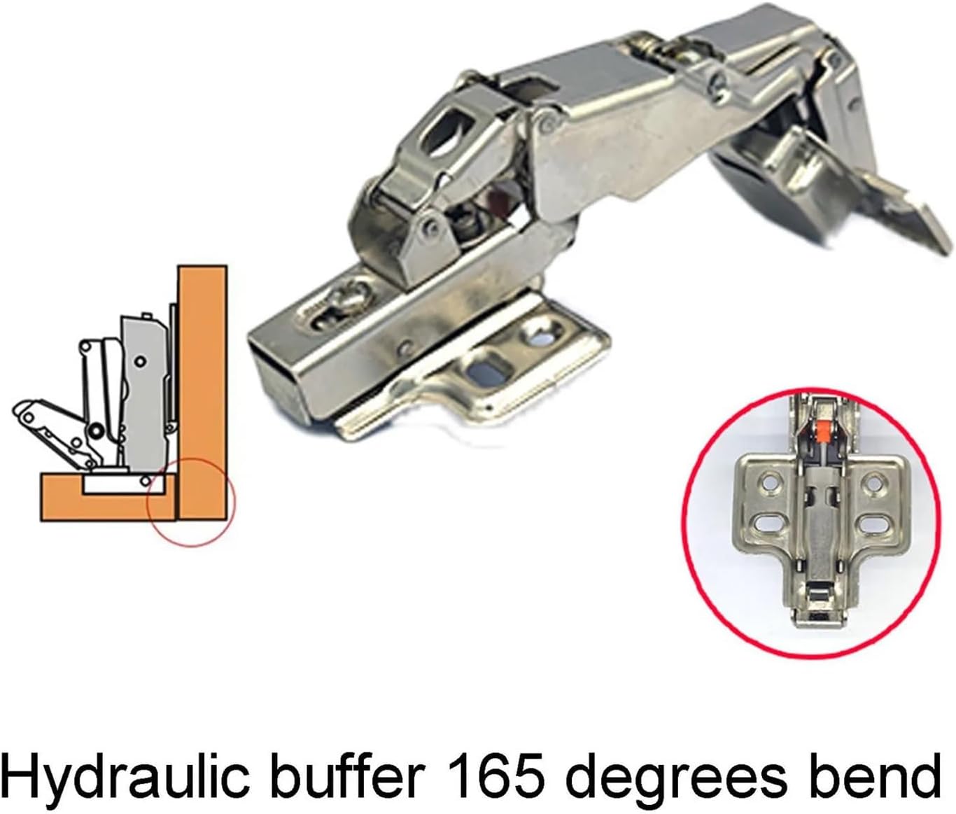 キャビネットヒンジ 3PC キャビネットドアヒンジ 165 度食器棚ドア油圧ヒンジソフトクローズハーフオーバーレイダンピングバッファ