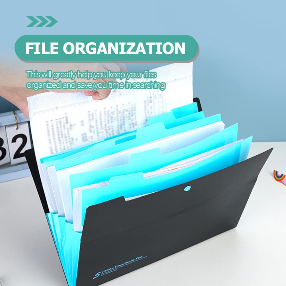 Operitacx 4 Piezas Paquete de Archivos de Acordeón de Carpeta Expandible Escuela Oficina Organizador de Carpetas Cinco Bolsillos para Documentos y Archivador de Recibos