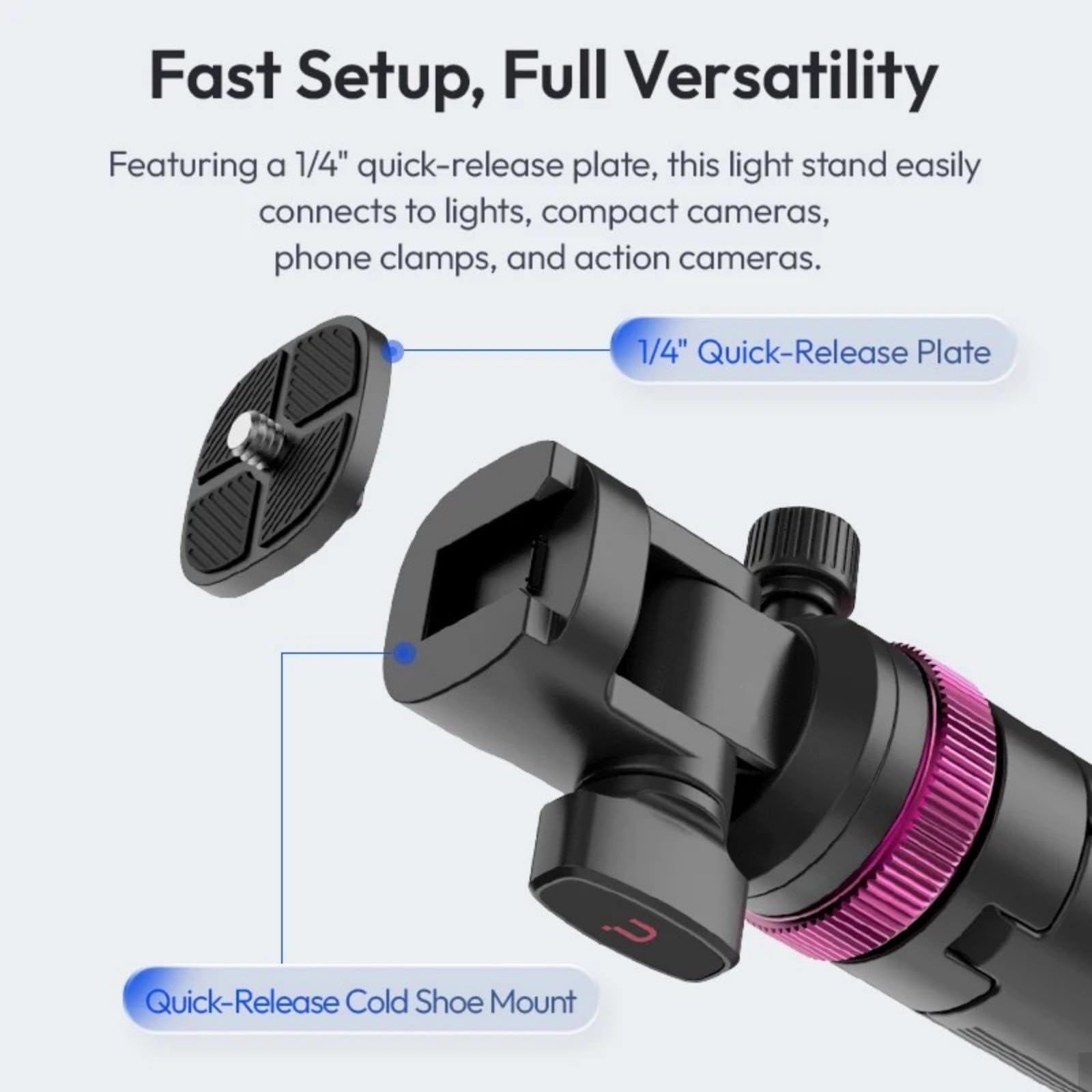 ZwaitL Soporte magnético Plegable para trípode para teléfono, Soporte portátil Giratorio 360, Soporte de Escritorio para sesiones de vídeo de Viaje, Adaptador de Montaje para trípode