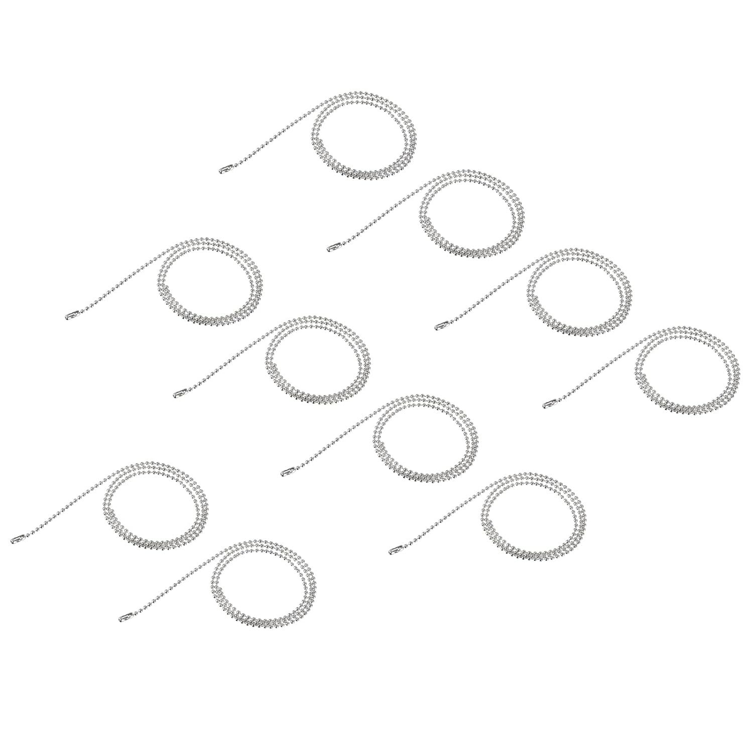uxcell Ball Bead Chains, 10Pcs 24" Metal Adjustable Bead